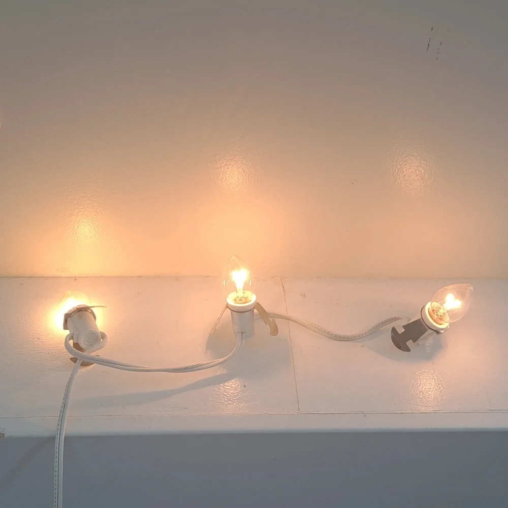 Vintage 90s 3 Bulb Village Set Of String Lights.